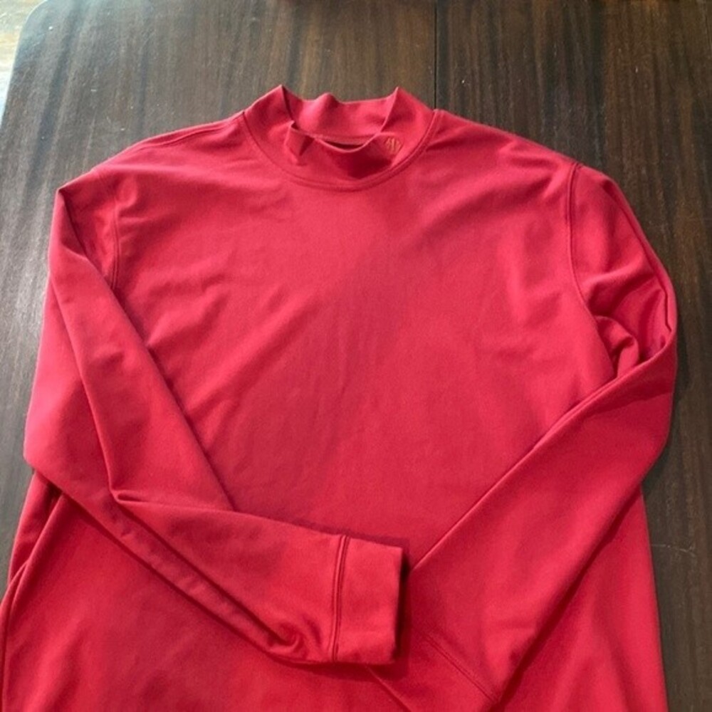 E265 Men's IZOD Burgundy Sz. XL EUC Mock neck Long sleeve